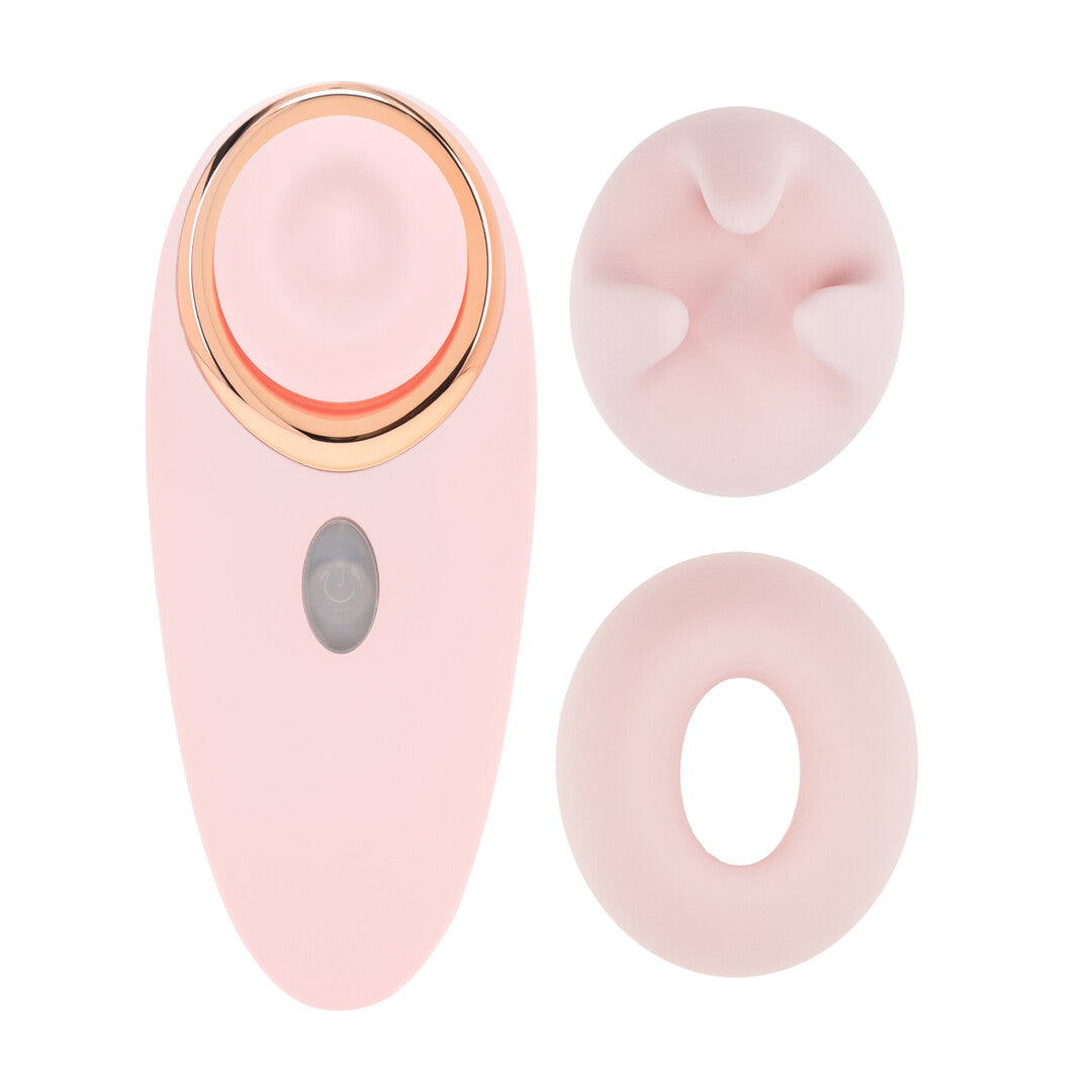 Vibrator Aurie AirTap mit zwei Kopfaufsätzen Blau 12 cm