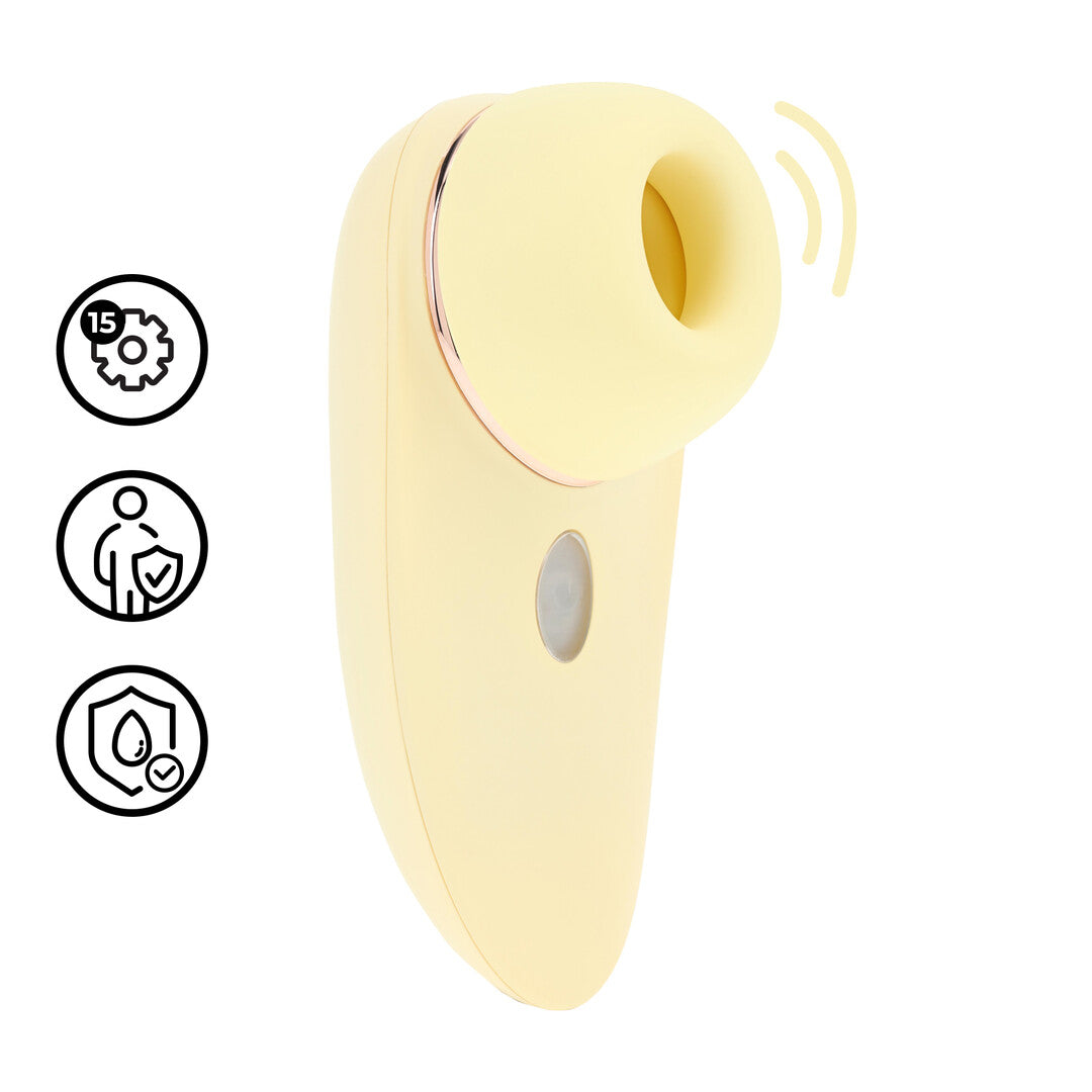 Vibrator Aurie AirTap mit zwei Kopfaufsätzen Blau 12 cm