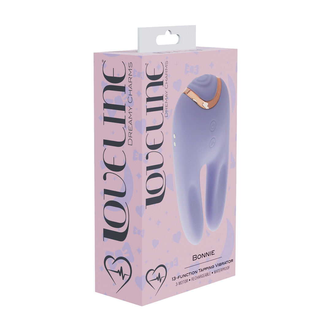 Vibrator Bonnie doppelseitig mit Klopffunktion Blau 11 cm