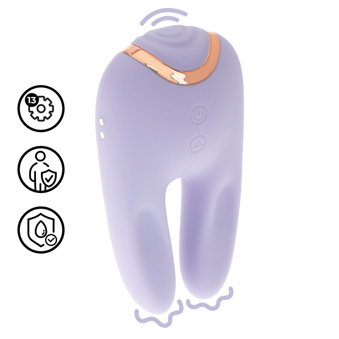 Vibrator Bonnie doppelseitig mit Klopffunktion Blau 11 cm