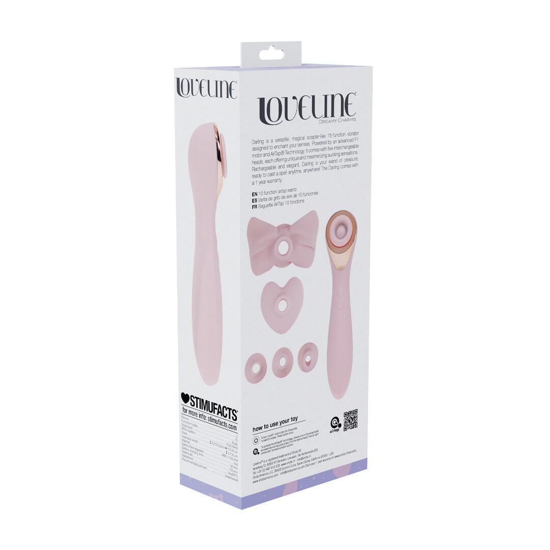 Massagestab Darling AirTap mit fünf Kopfaufsätzen Blau 8 cm