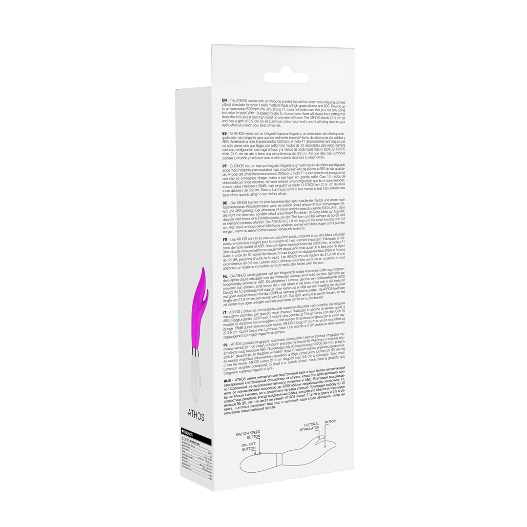 Vibrator Athos mit Klitoris-Stimulation Pink 13 x Ø 4,7 cm