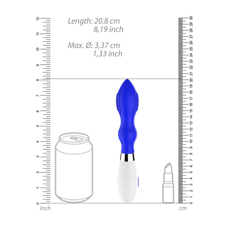 Vibrator Astraea mit Klitoris-Stimulator Blau 11,6 x Ø 3,4 cm