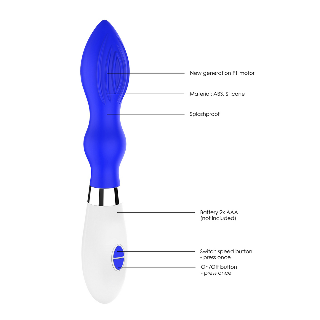 Vibrator Astraea mit Klitoris-Stimulator Blau 11,6 x Ø 3,4 cm