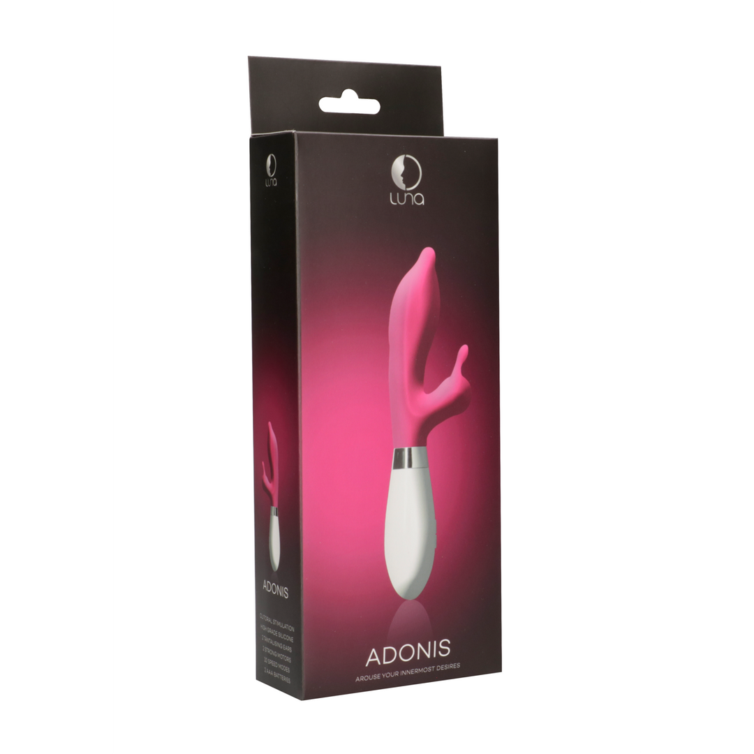 Vibrator Adonis mit Klitoris-Stimulator Pink 21,5 x Ø 2,6 cm