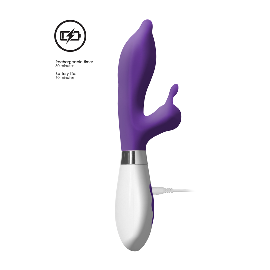 Rabbit-Vibrator Adonis mit Akku Violett 12,5 x Ø 3,5 cm