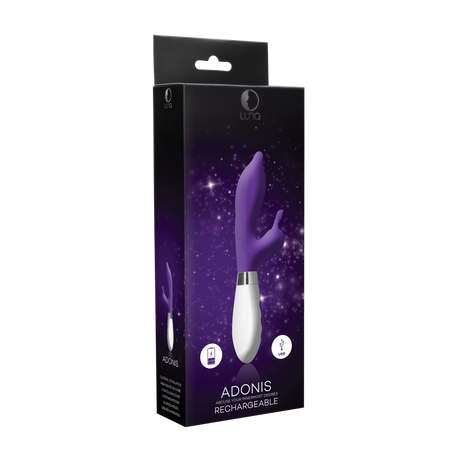 Rabbit-Vibrator Adonis mit Akku Violett 12,5 x Ø 3,5 cm