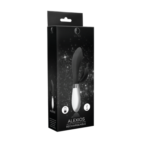 Rabbit-Vibrator Alexios mit Akku Schwarz 12 x Ø 3,8 cm