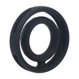 Penis- und Hodenring Silikon gerippt Schwarz 5,4 x Ø 5,4 cm