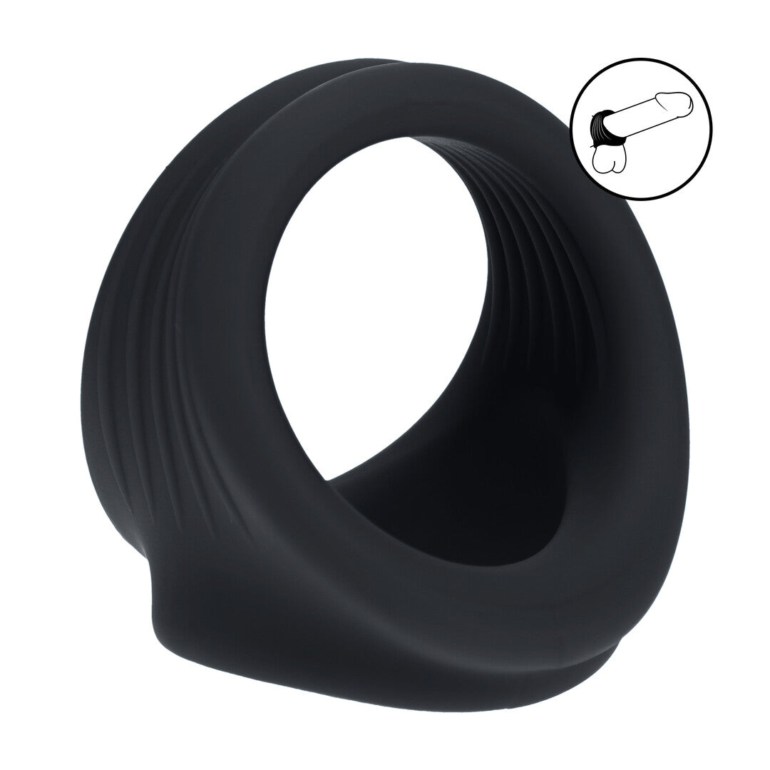 Harness für Penis und Hoden Silikon Schwarz 5 cm