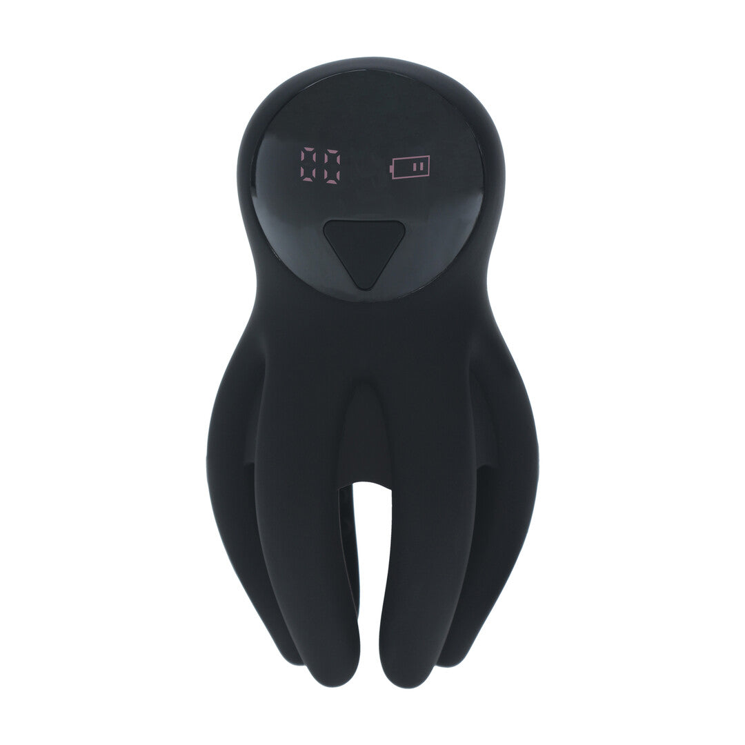 Eichel-Stimulator mit Vibration und Tentakeln Silikon Schwarz 6,5 x Ø 5 cm