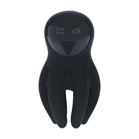 Eichel-Stimulator mit Vibration und Tentakeln Silikon Schwarz 6,5 x Ø 5 cm