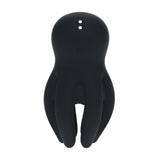 Eichel-Stimulator mit Vibration und Tentakeln Silikon Schwarz 6,5 x Ø 5 cm