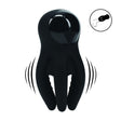Eichel-Stimulator mit Vibration und Tentakeln Silikon Schwarz 6,5 x Ø 5 cm
