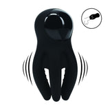 Eichel-Stimulator mit Vibration und Tentakeln Silikon Schwarz 6,5 x Ø 5 cm