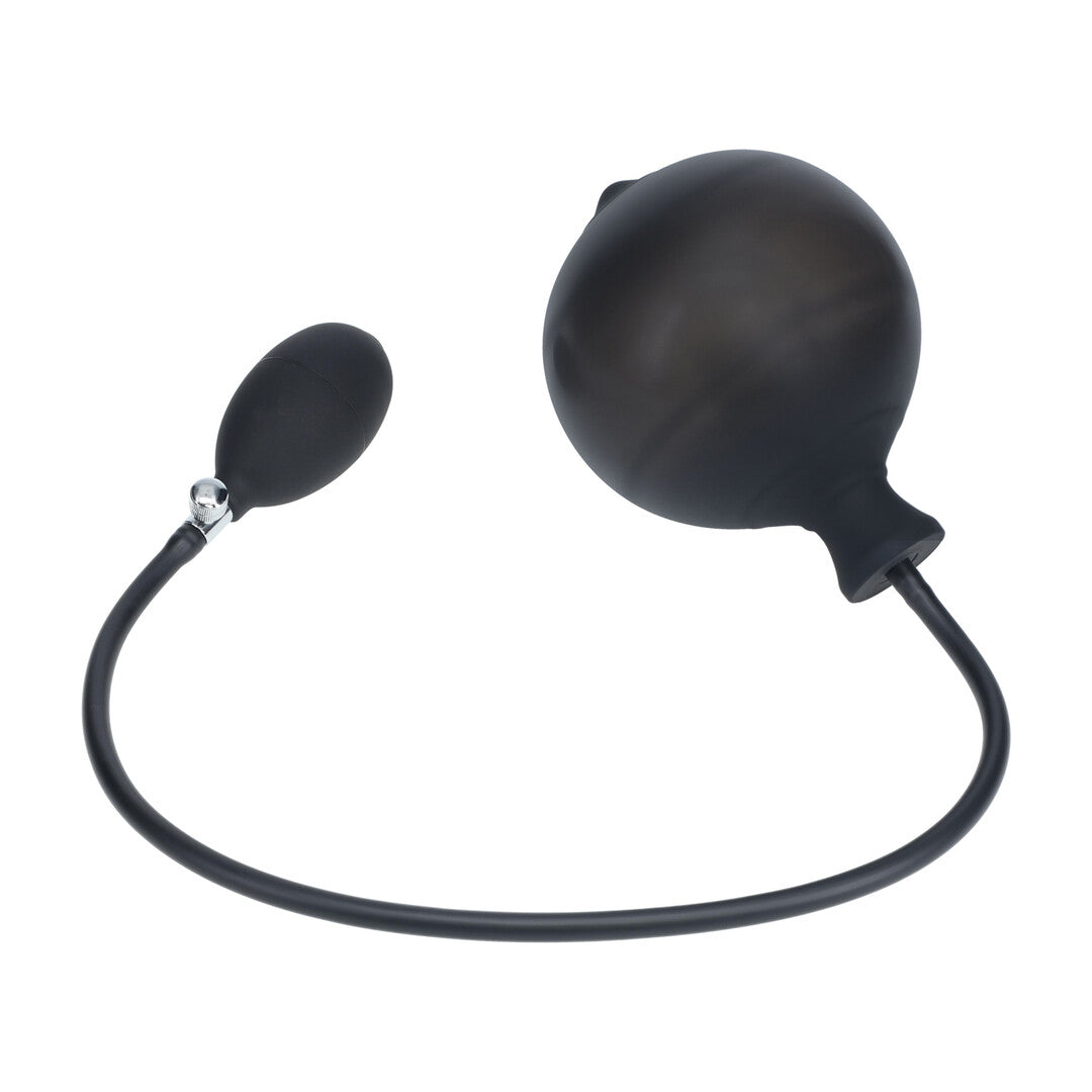 Analplug aufblasbar gerippt Silikon Schwarz 69 x Ø 3,8 cm