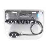 Analplug aufblasbar mit Perlenform Silikon Schwarz 77 x Ø 3,6 cm
