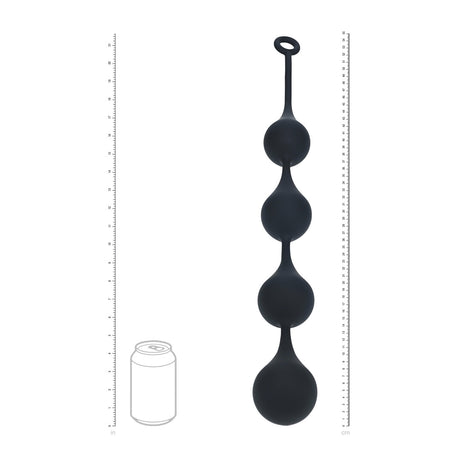 Analkette Wassertropfen Silikon XXL Schwarz 54,5 x Ø 6 cm