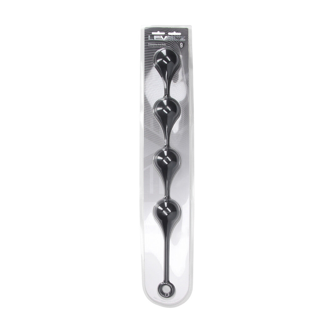 Analkette Wassertropfen Silikon XXL Schwarz 54,5 x Ø 6 cm