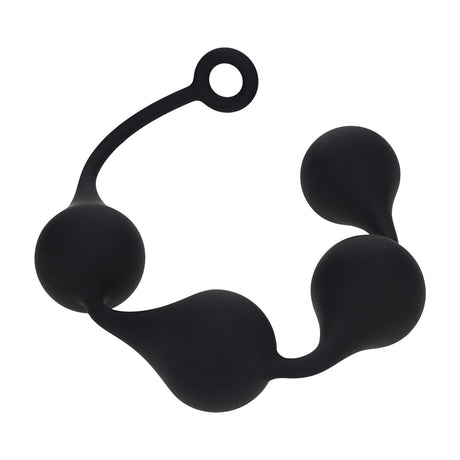 Analkette Wassertropfen Silikon XXL Schwarz 54,5 x Ø 6 cm