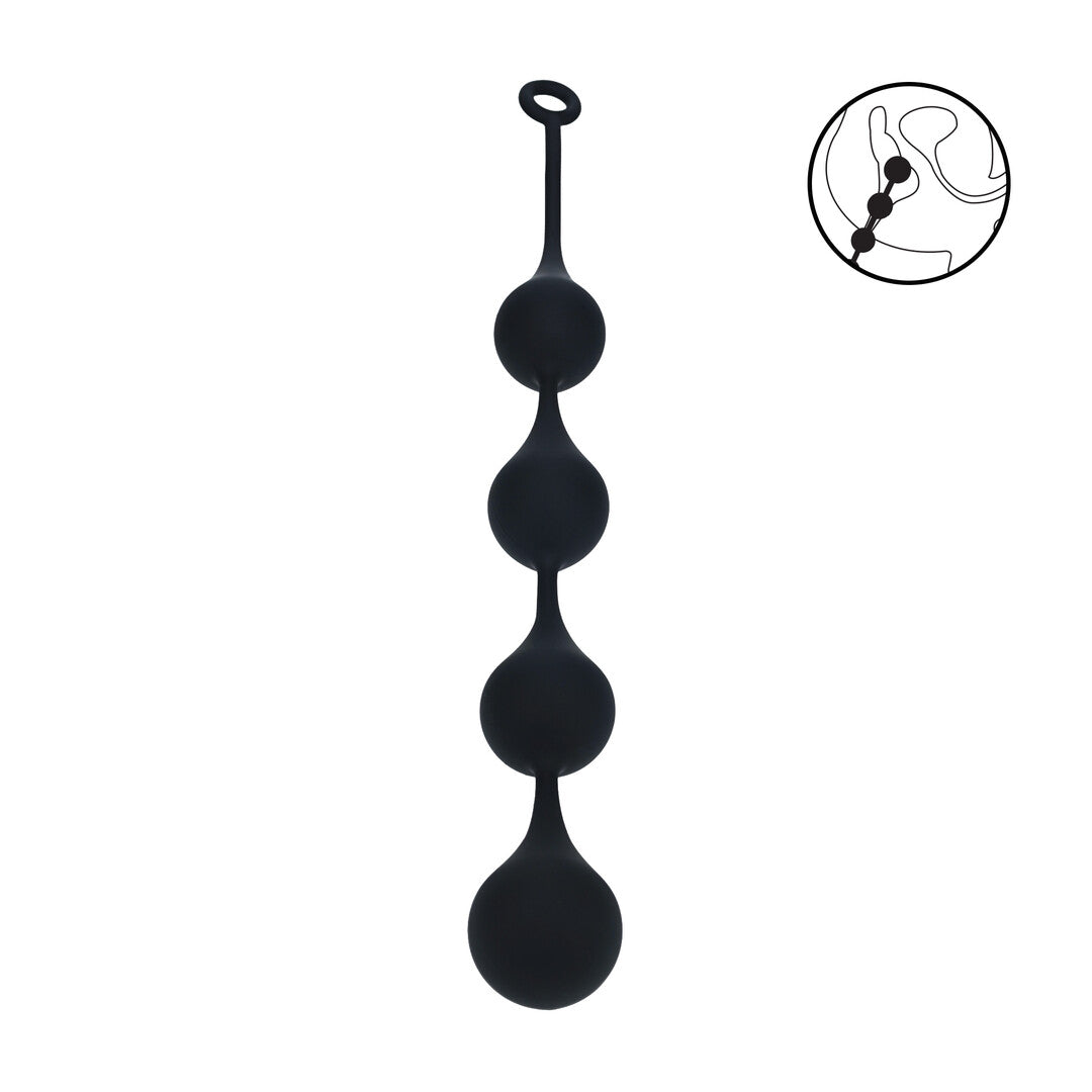 Analkette Wassertropfen Silikon XXL Schwarz 54,5 x Ø 6 cm