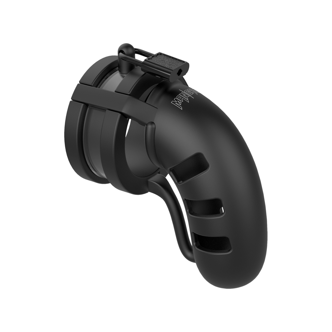 Peniskäfig Modell 19 mit Ballsplitter Schwarz 13 cm