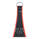 Sling Leder mit roter Paspel und 5 Punkten Schwarz 113 cm