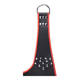 Sling Leder mit roter Paspel und 5 Punkten Schwarz 113 cm