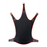 Sling Leder mit roter Paspel und 5 Punkten Schwarz 113 cm