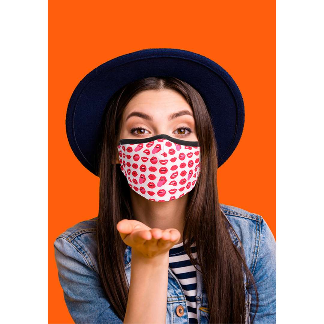 Maske Lippen-Design Rot 25 cm