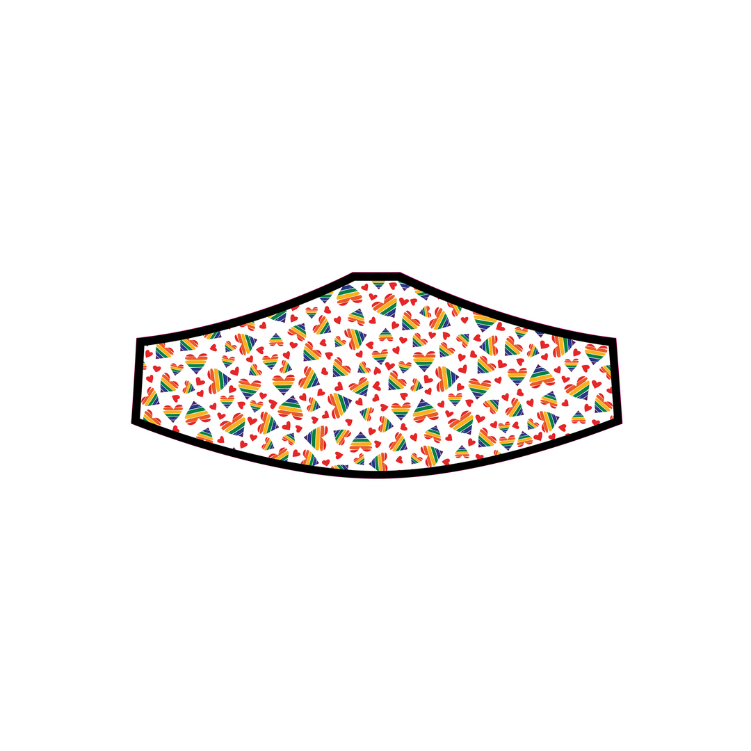 Maske Herzen-Design Multicolor 25 cm