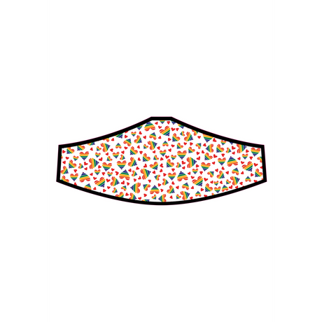 Maske Herzen-Design Multicolor 25 cm