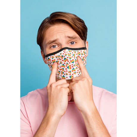 Maske Herzen-Design Multicolor 25 cm
