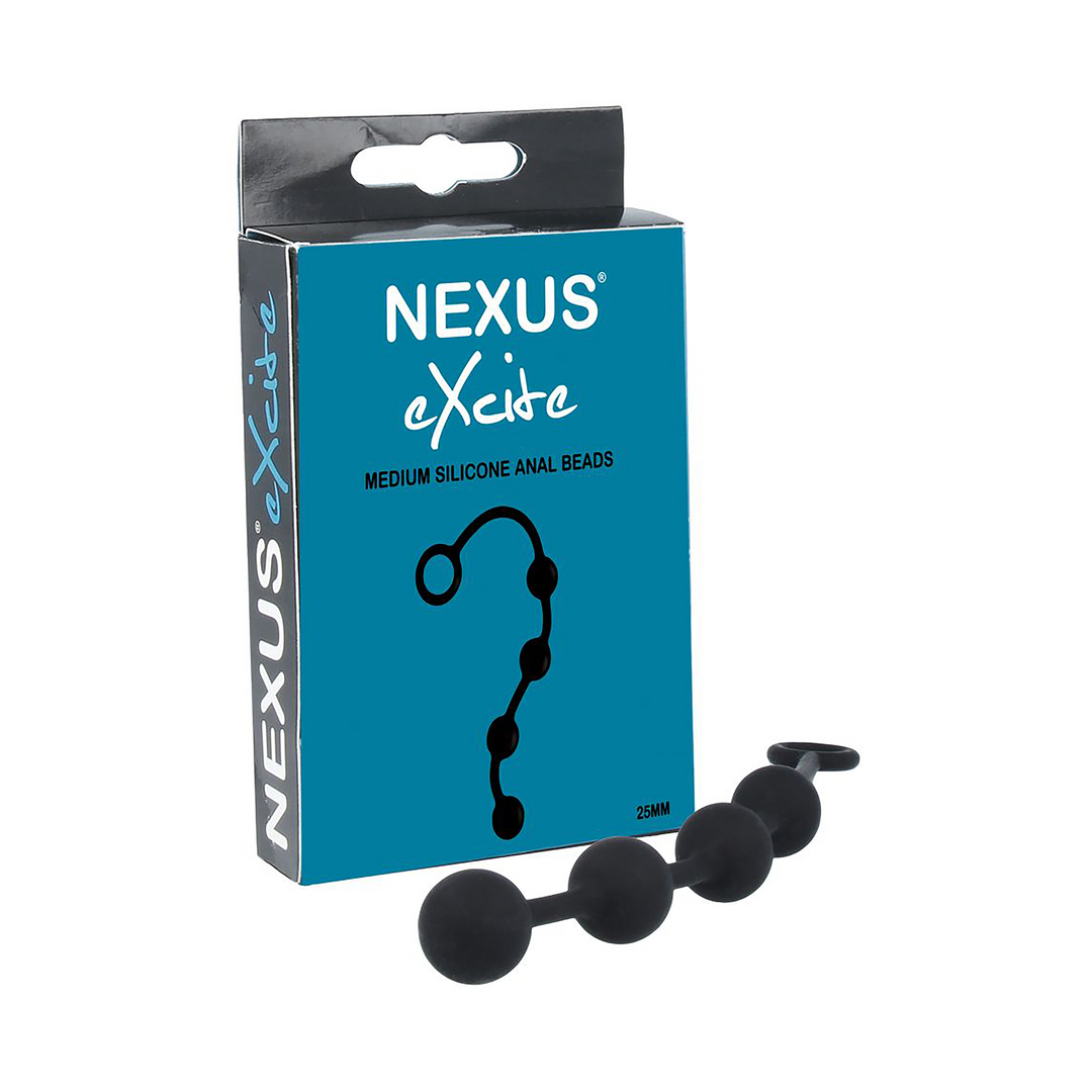 Analkette Excite Silikon Schwarz 17,5 x Ø 2,5 cm