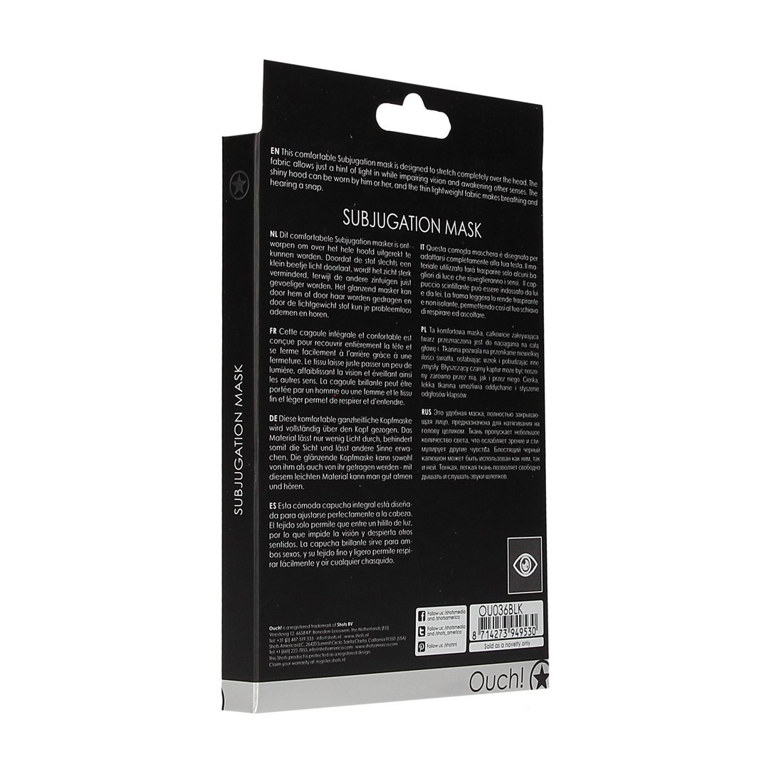 Maske Unterwerfung Schwarz 39,5 cm
