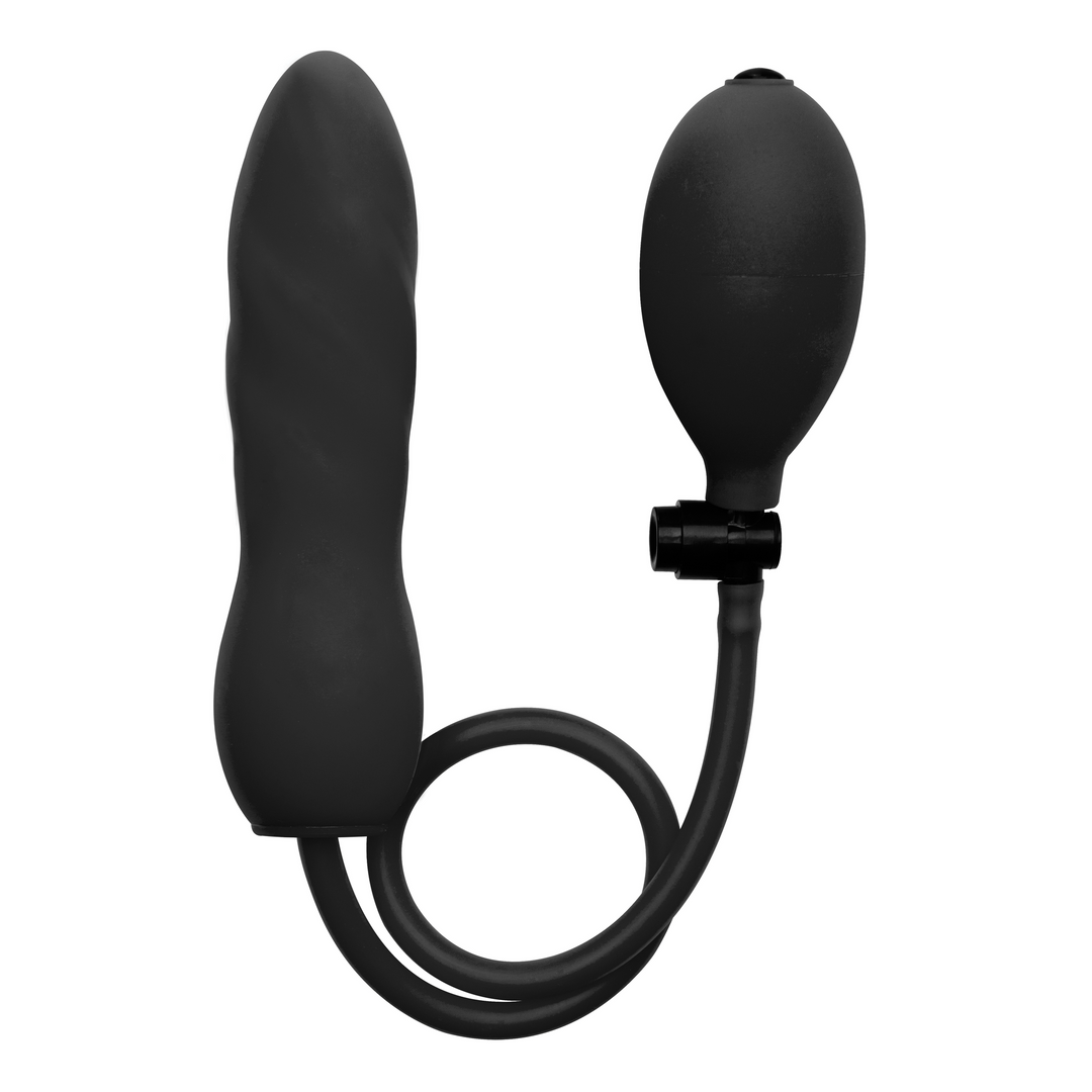 Analplug Twist aufblasbar Silikon Schwarz 14 x Ø 5 cm