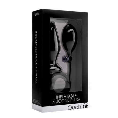 Analplug aufblasbar Silikon Schwarz 12,2 x Ø 5,2 cm