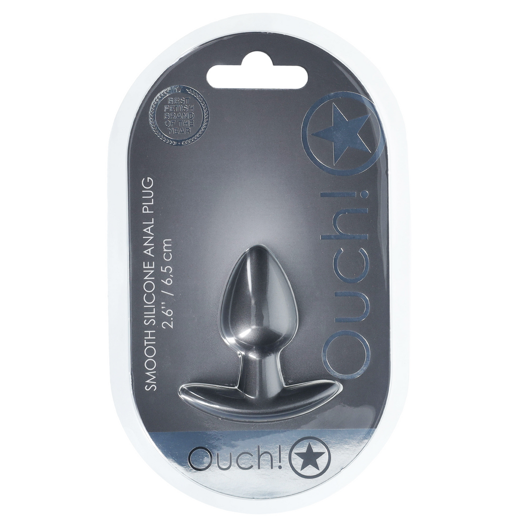 Analplug Silikon glatt Gun Metal