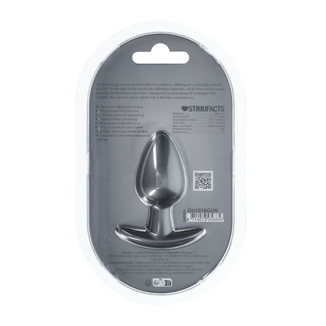 Analplug Silikon glatt Gun Metal Modell 2