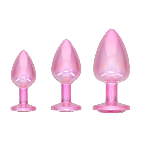 Analplug-Set Paris Metall Pink 3,4 x Ø 3,4 cm