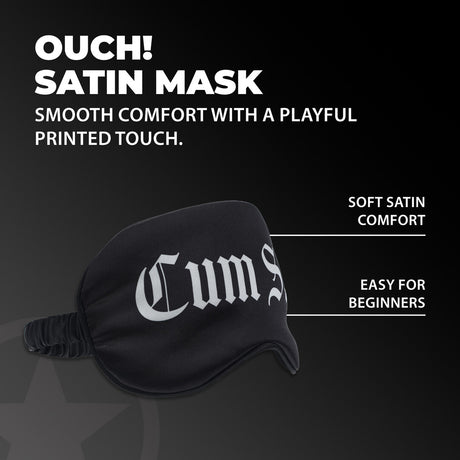 Satinmaske Cum Slut Schwarz 20,5 cm
