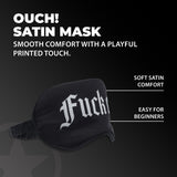 Satinmaske Fuck Off Schwarz 20,5 cm