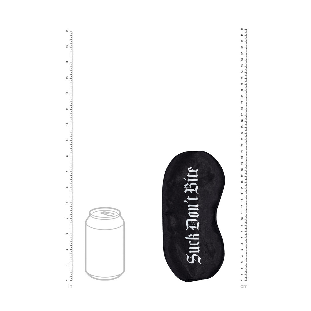 Satinmaske Suck Don't Bite Schwarz 20,5 cm