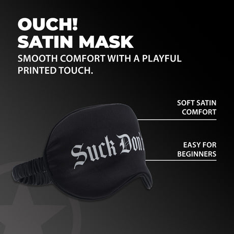 Satinmaske Suck Don't Bite Schwarz 20,5 cm
