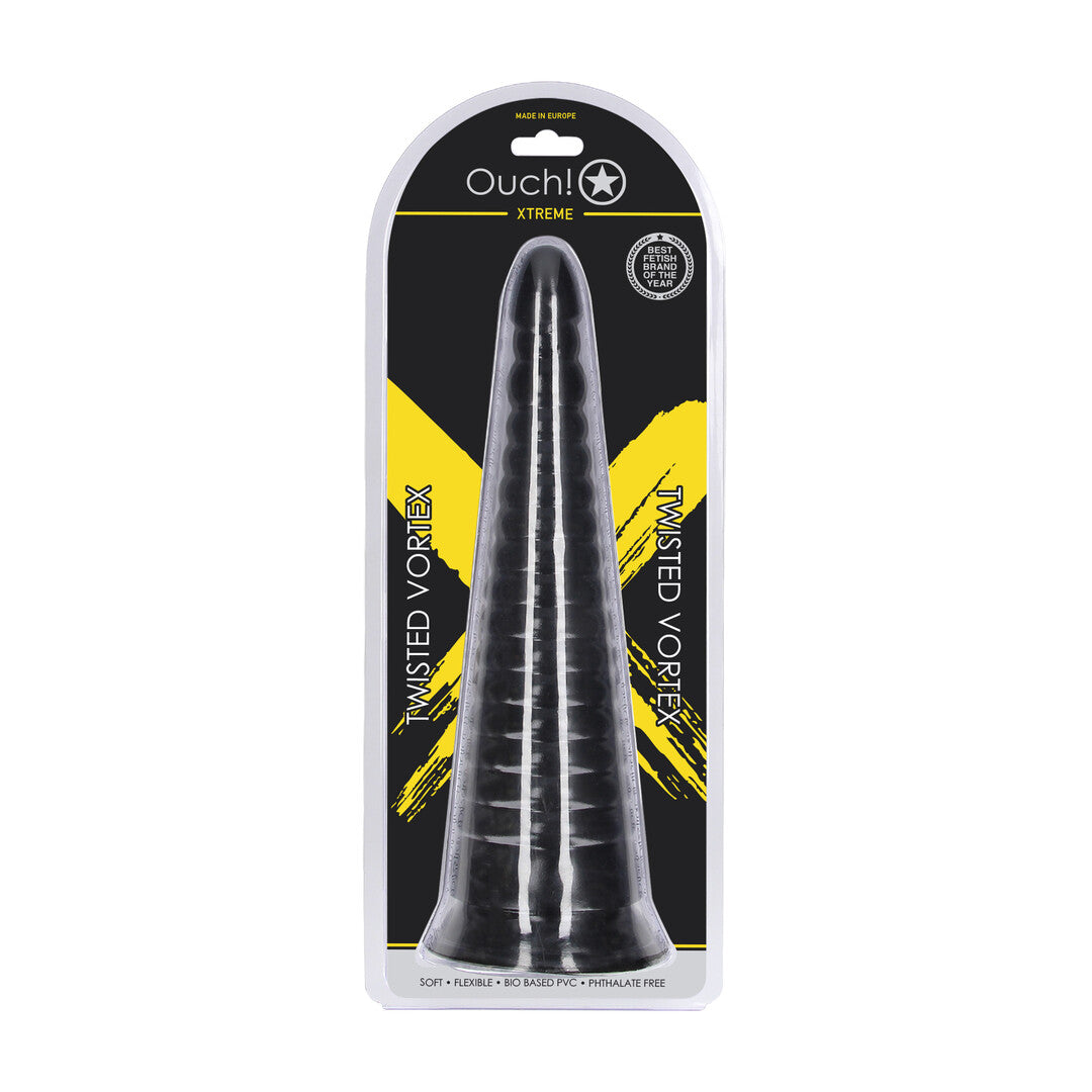 Analplug Twisted Vortex Schwarz 30 x Ø 9 cm