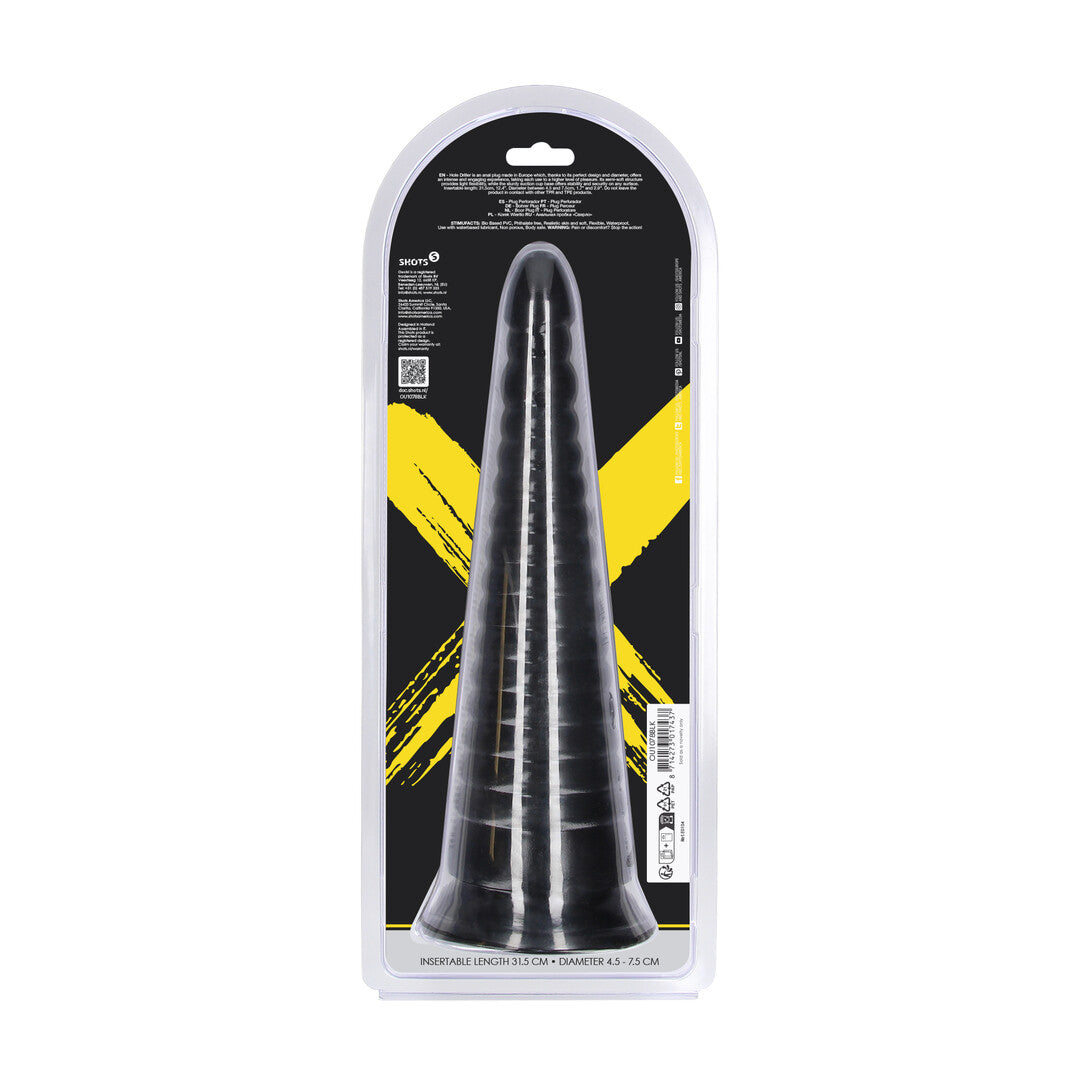 Analplug Twisted Vortex Schwarz 30 x Ø 9 cm