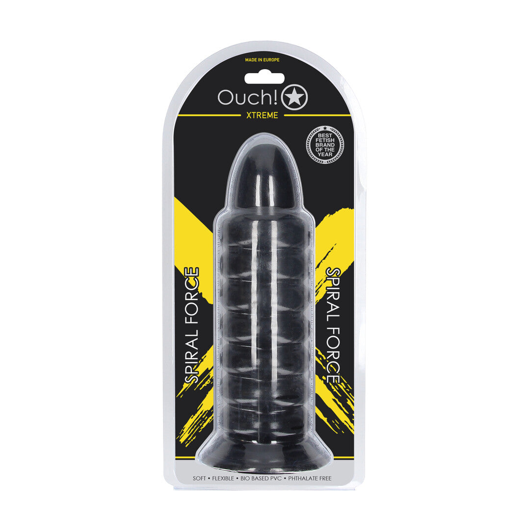 Analplug Spiral Force Schwarz 23,5 x Ø 7,5 cm