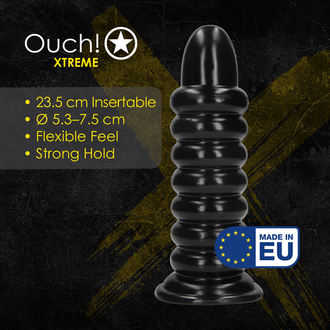 Analplug Spiral Force Schwarz 23,5 x Ø 7,5 cm