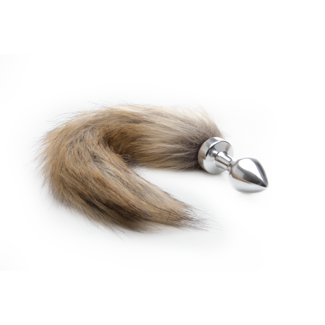 Analplug mit Fuchsschwanz Silber