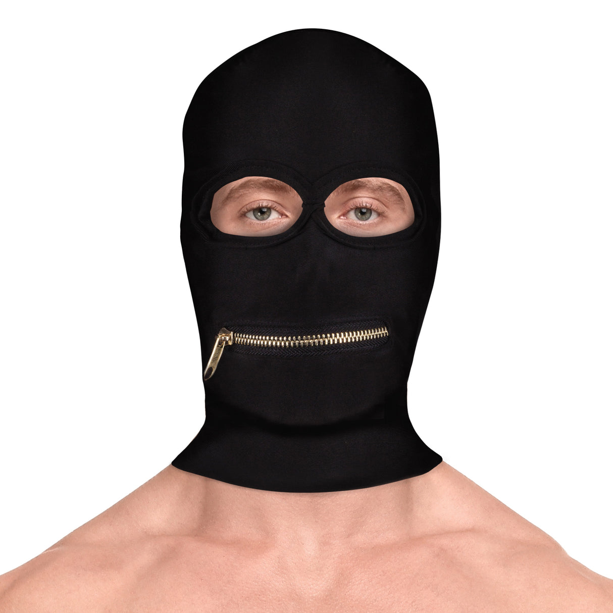 Maske Extreme mit Mund-Reißverschluss Schwarz